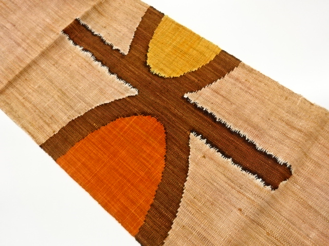 JAPANESE NAGOYA OBI / MAWATA TSUMUGI / WOVEN ABSTRACT
